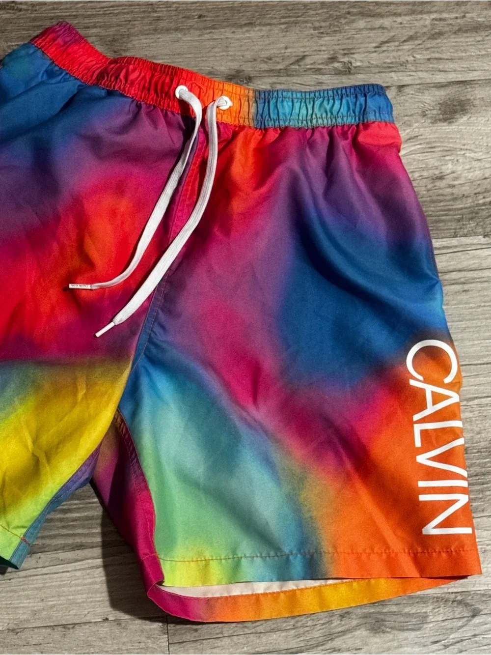 Calvin Klein Rainbow Tie-Dye Multicolor Swim Shorts